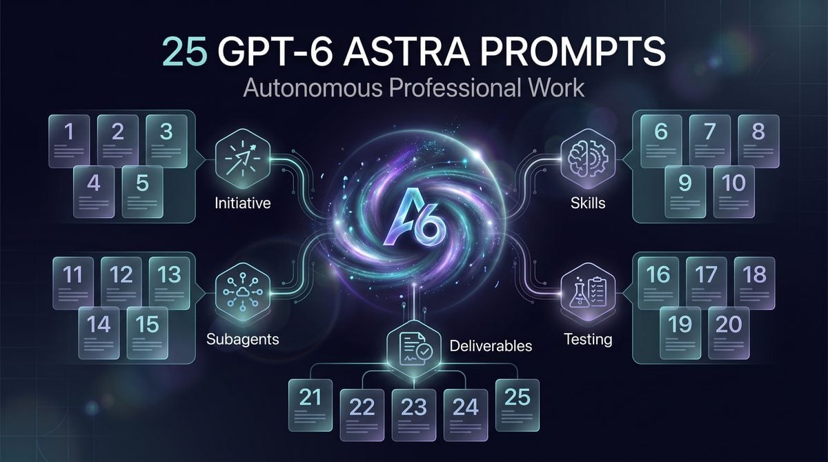 25 GPT-6 Astra Prompts for Autonomous Professional Work: Initiative, Skills, Subagents, Testing, and Deliverables