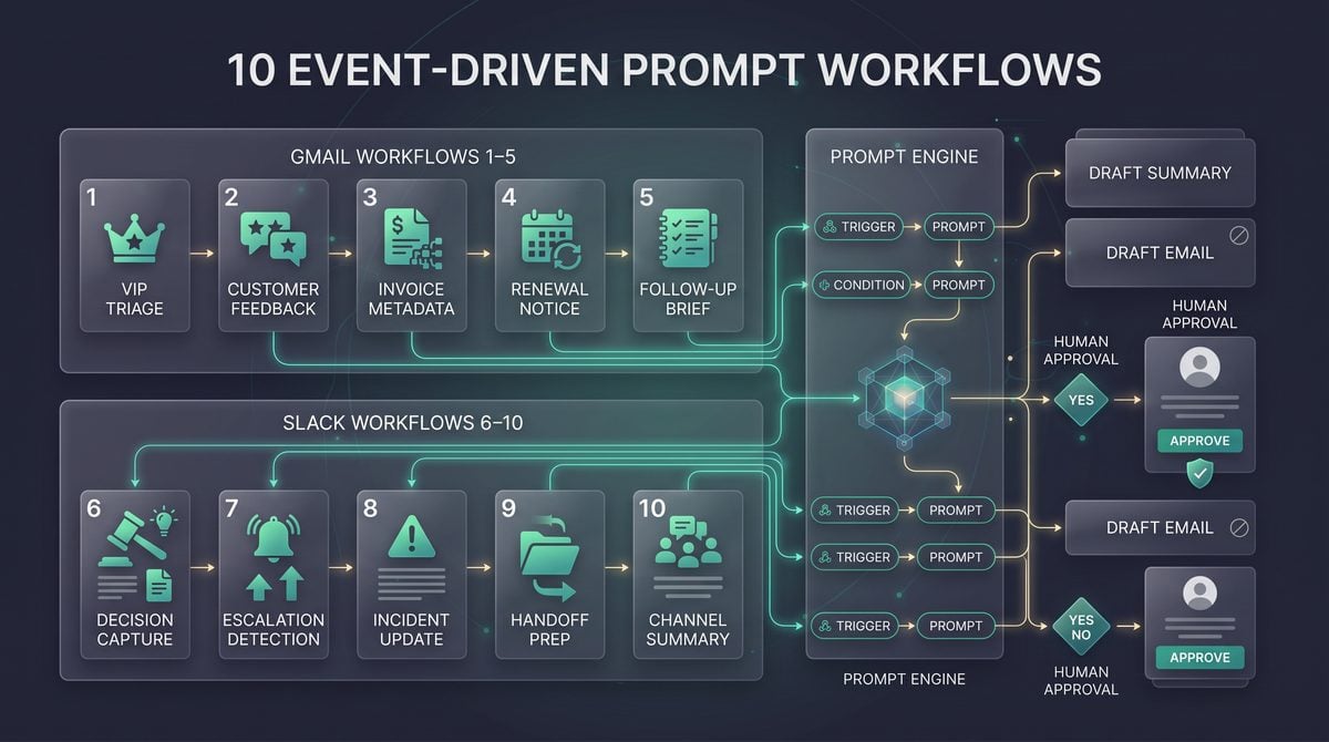 25 ChatGPT Work Webhook Prompts for Gmail, Slack, and GitHub Automation — implementation and architecture visual