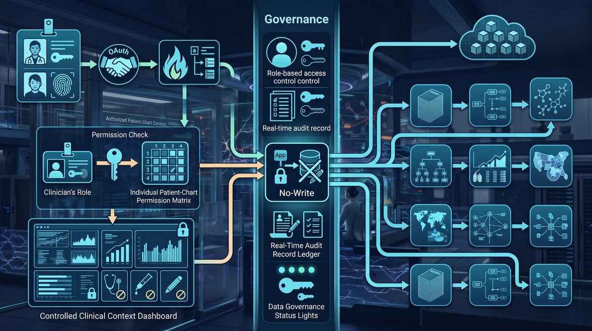Epic vs Healthcare Public Data in ChatGPT and Codex: EHR Context, Public Evidence, Permissions, and HIPAA Boundaries — architecture and implementation visual