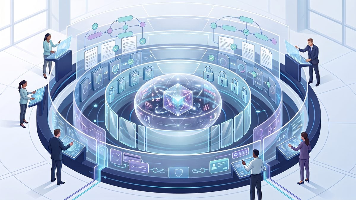 ChatGPT for Financial Services Explained: Built-In Data, GPT-6 Astra, Firm Templates, Citations, and Governance Boundaries — second editorial workflow visual