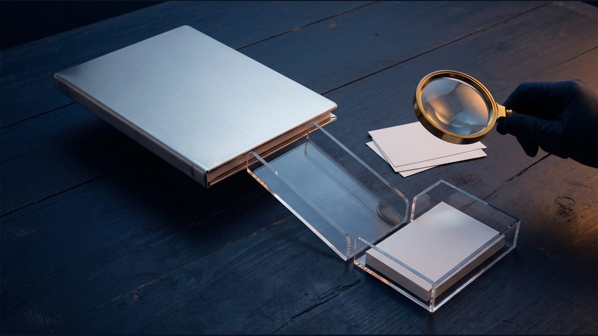 A blank sealed repository folder feeds a separate clear evidence tray inspected with a magnifier, representing read-only Codex analysis.